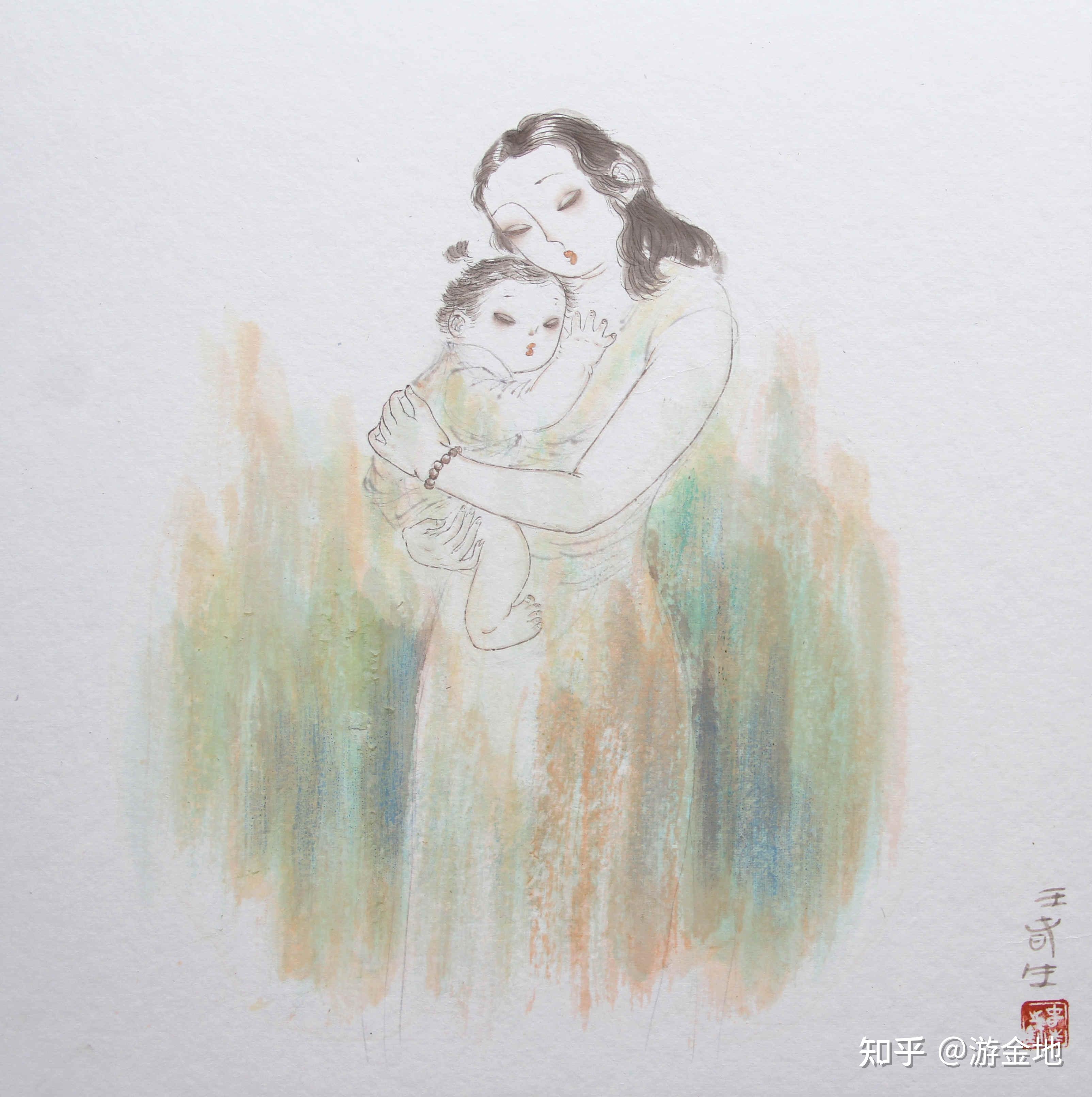 【王春生国画系列】母子篇(二)母与子的温馨瞬间 - 知乎