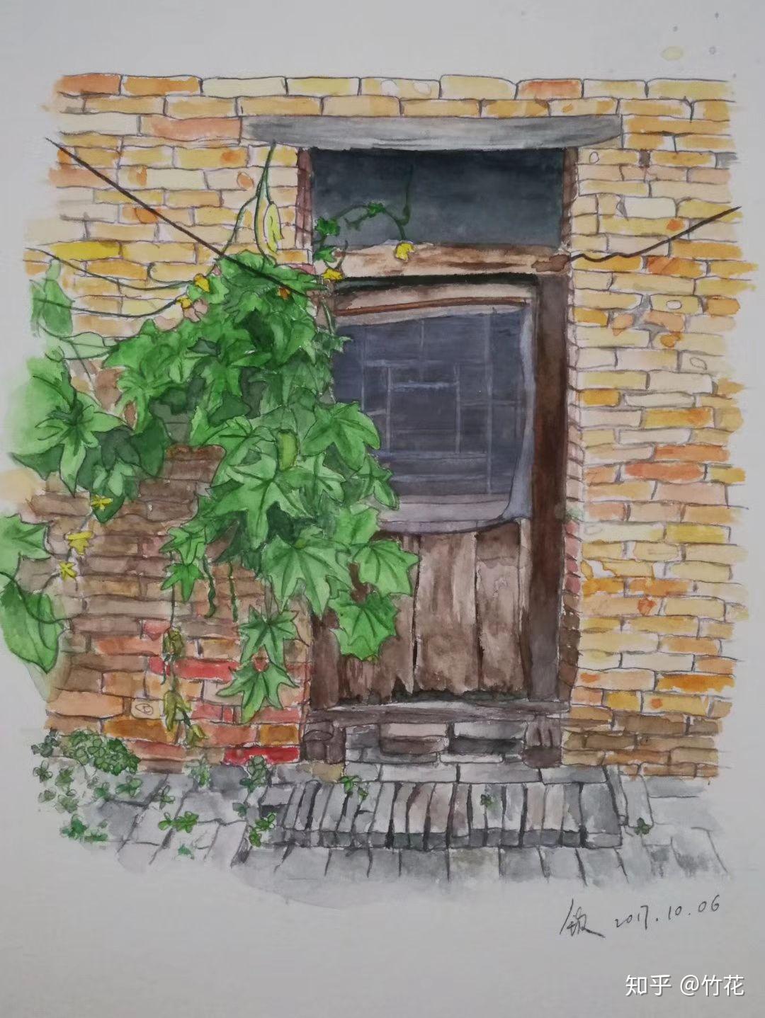 风景水彩如何画砖墙? - 知乎
