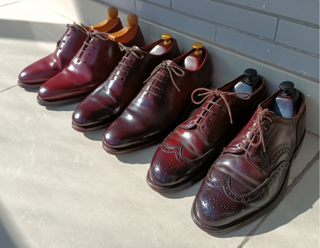 从左到右,分别是meermin,carmina和alden.这三双都是8号色马臀皮.