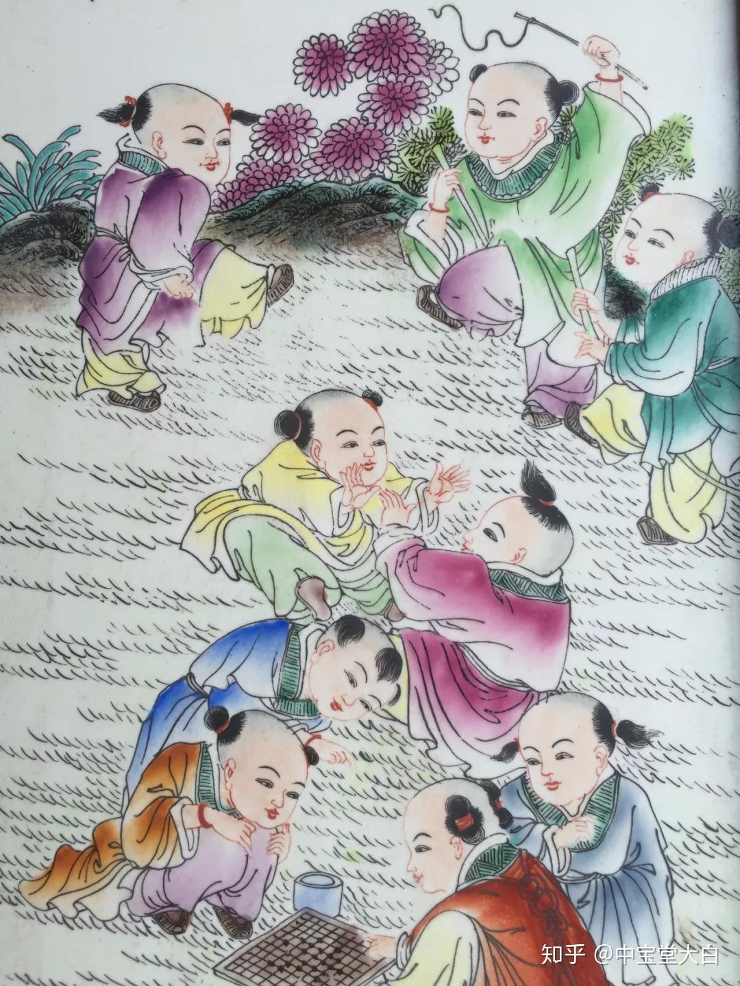 名家收藏:王大凡代表作品百子图瓷板画