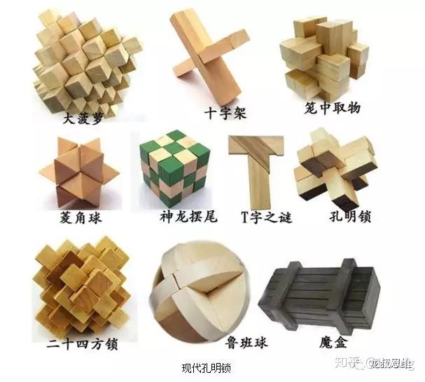 四巧板,七巧板,拼板等),立体益智类(如孔明锁)