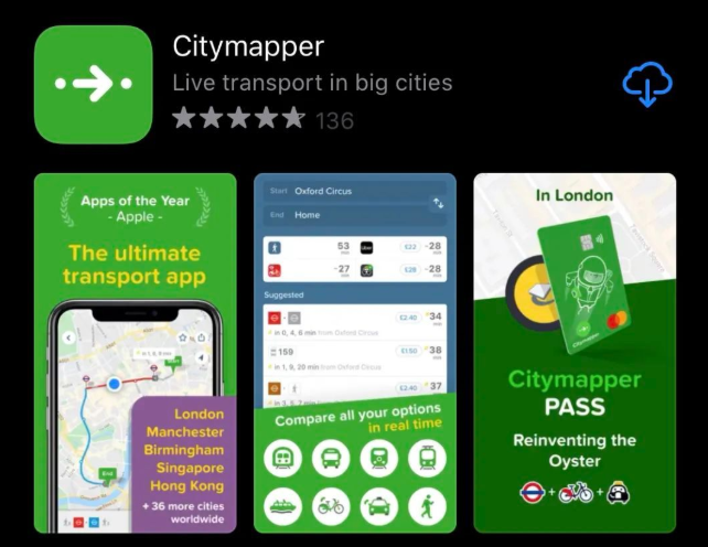 02 citymapper不僅如此,在trainline app上還可以實時