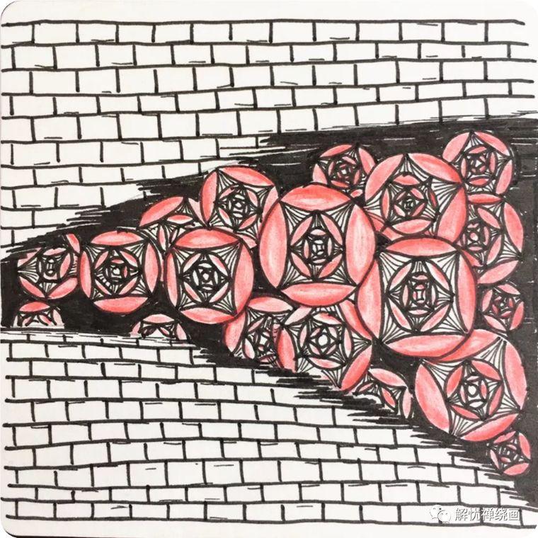 禅绕画基本图样二十一玫瑰