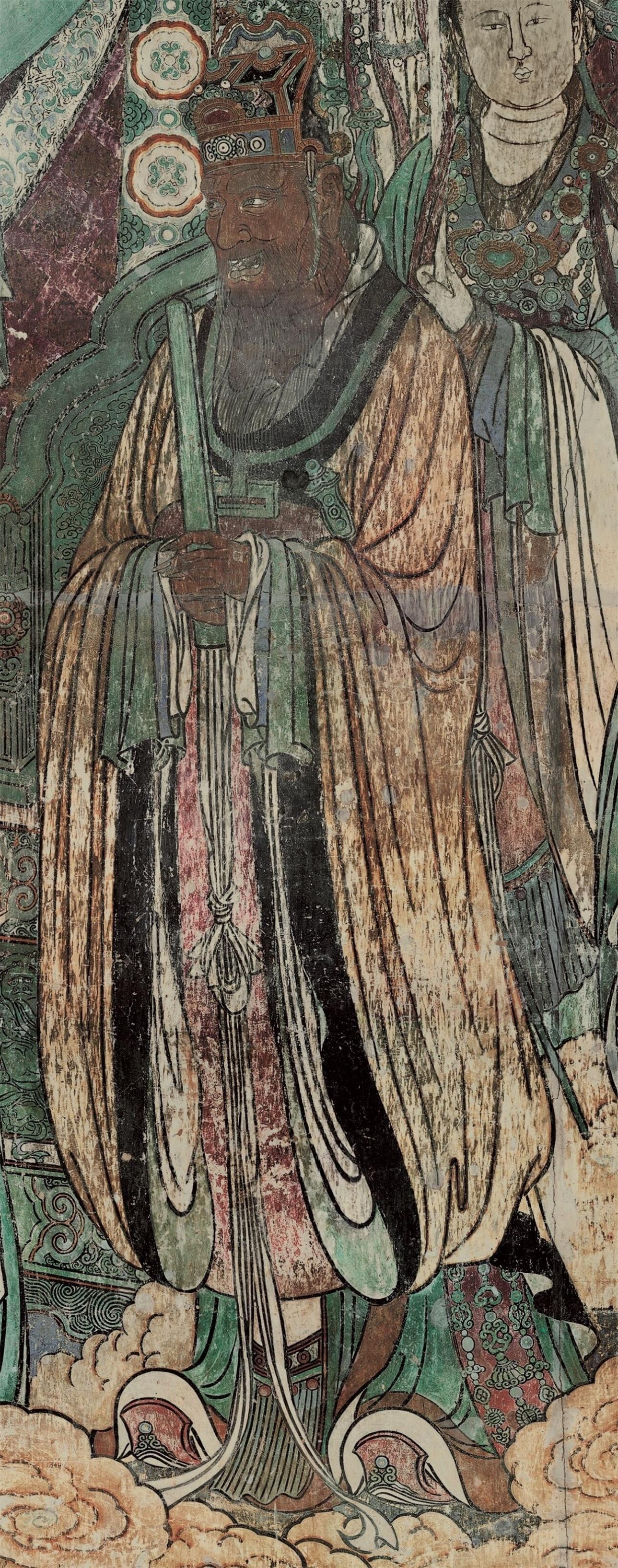山西永乐宫三清殿-元代壁画《朝元图》:290位神仙,浩荡朝拜道祖,满壁风生星起(3)紫微大帝【高清超大图】 - 知乎
