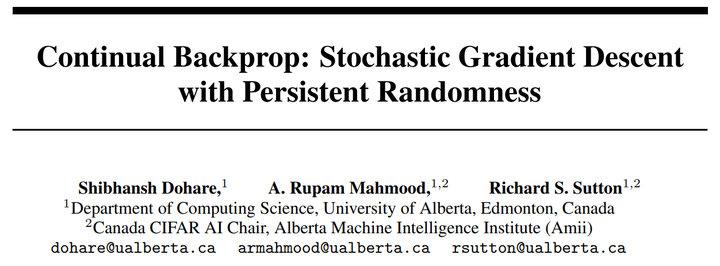 论文分享：Continual Backprop: Stochastic Gradient Descent with Persistent ...
