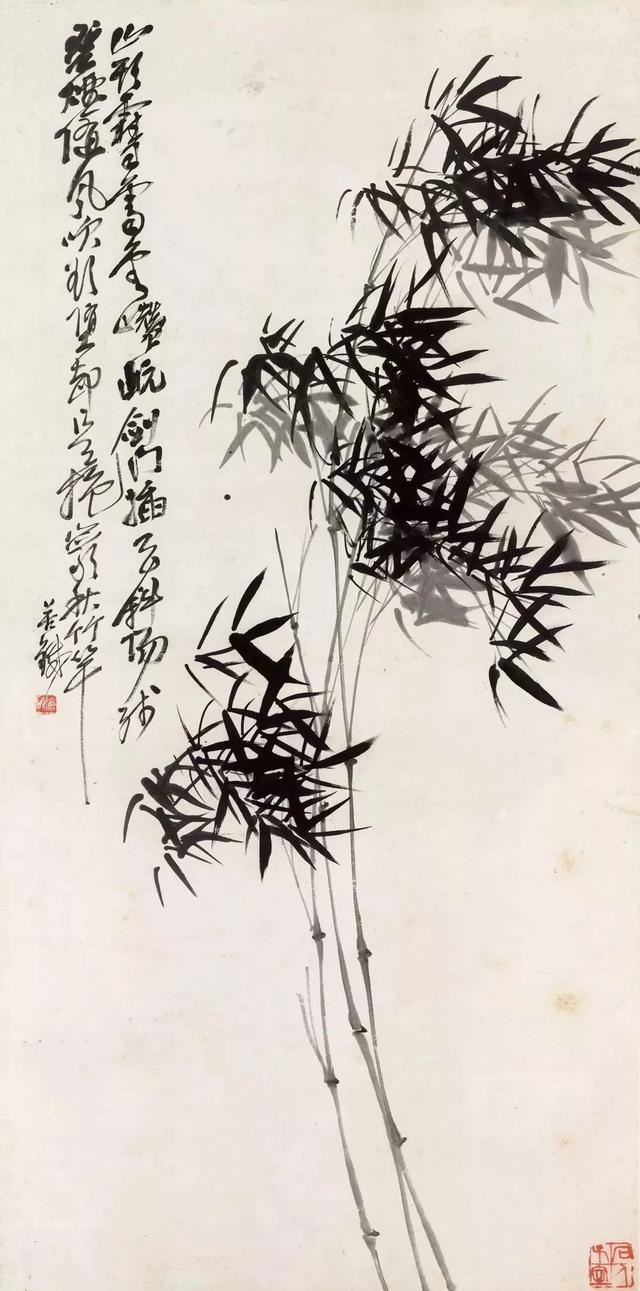 吴昌硕 · 水墨凤竹图轴