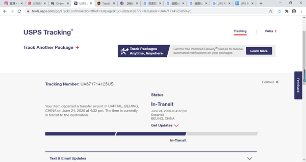 用USPSfirst class配送邮寄到国内怎么追踪？ - 知乎