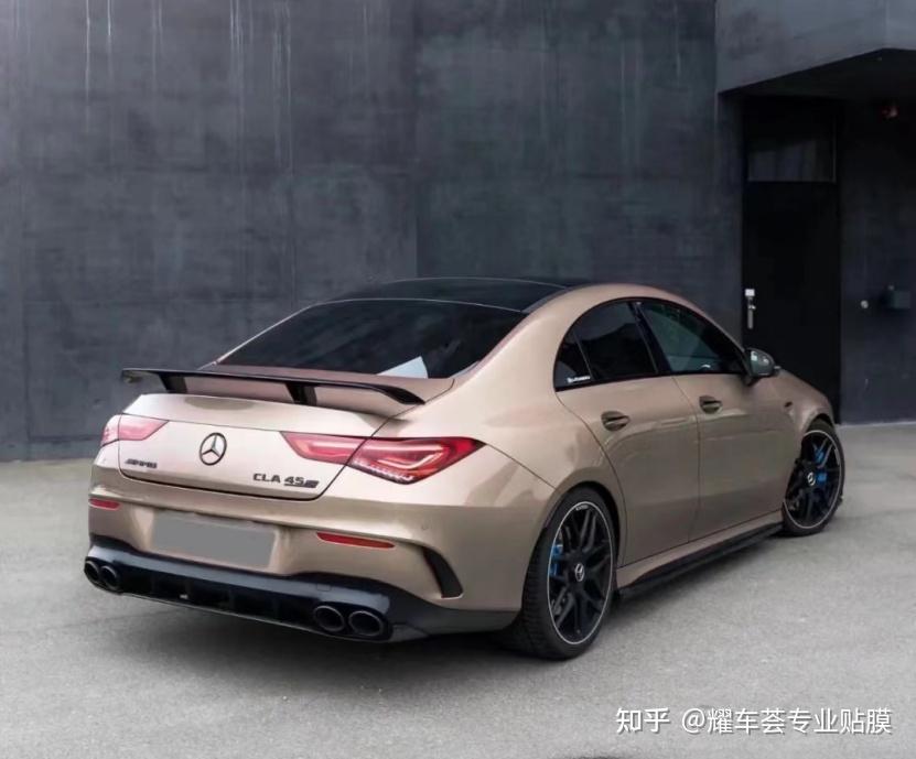 奔驰cla45改色超亮金属香槟金