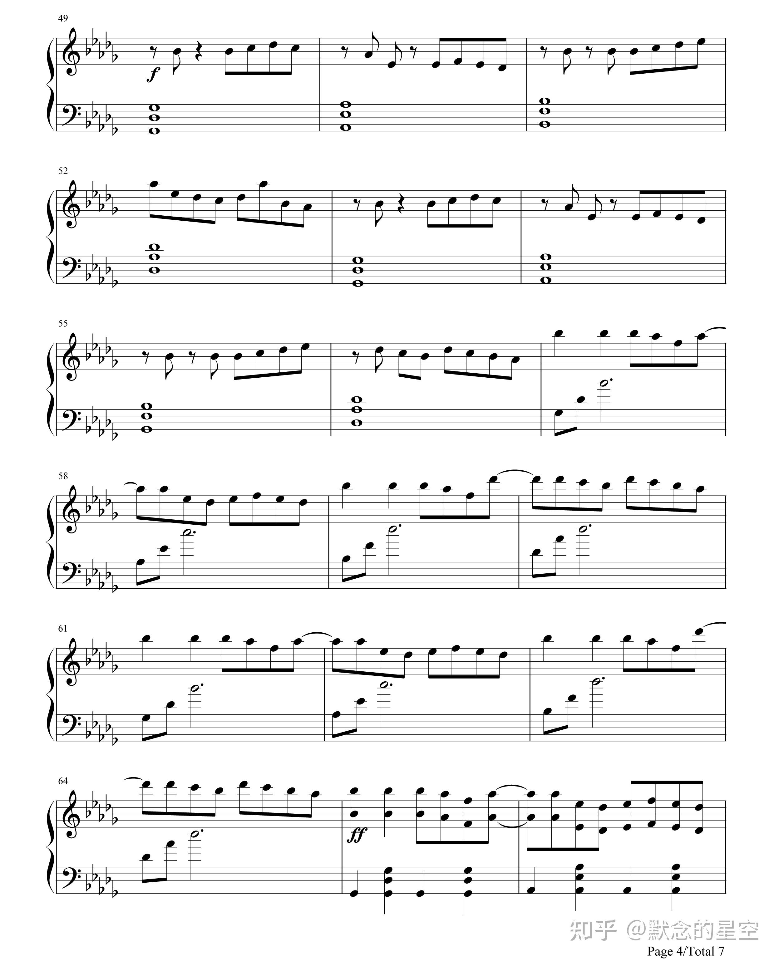 钢琴谱双手简谱双版本janjihorizon