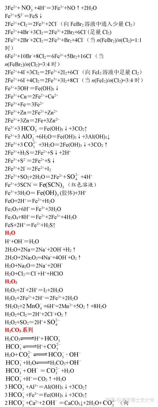 高中化学方程式大全(完整版)! - 知乎