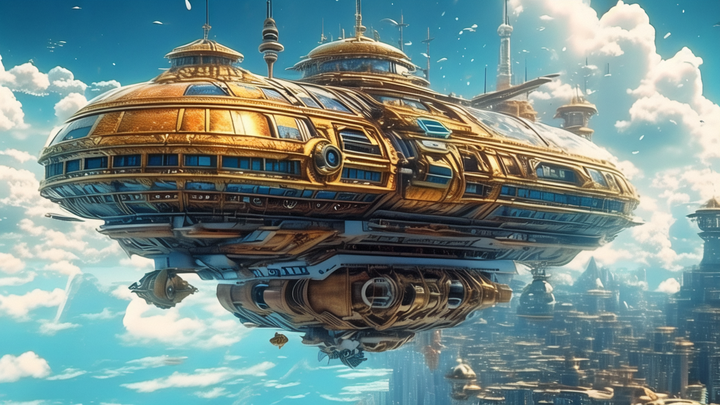 宫崎骏《天空之城》中的蒸汽朋克飞船