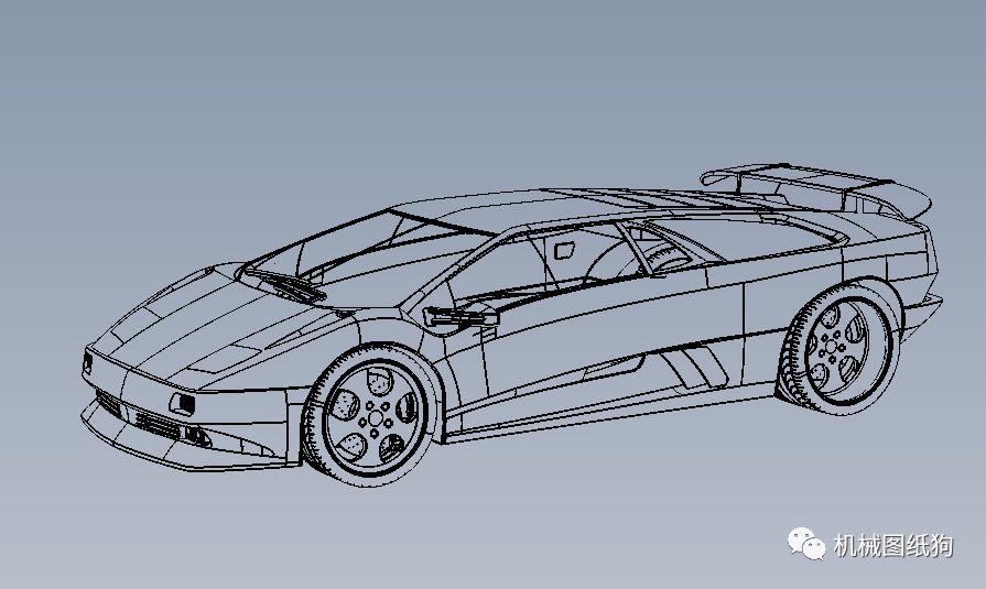 汽车轿车兰博基尼diablo迪亚波罗跑车外壳3d图纸solidworks2014设计