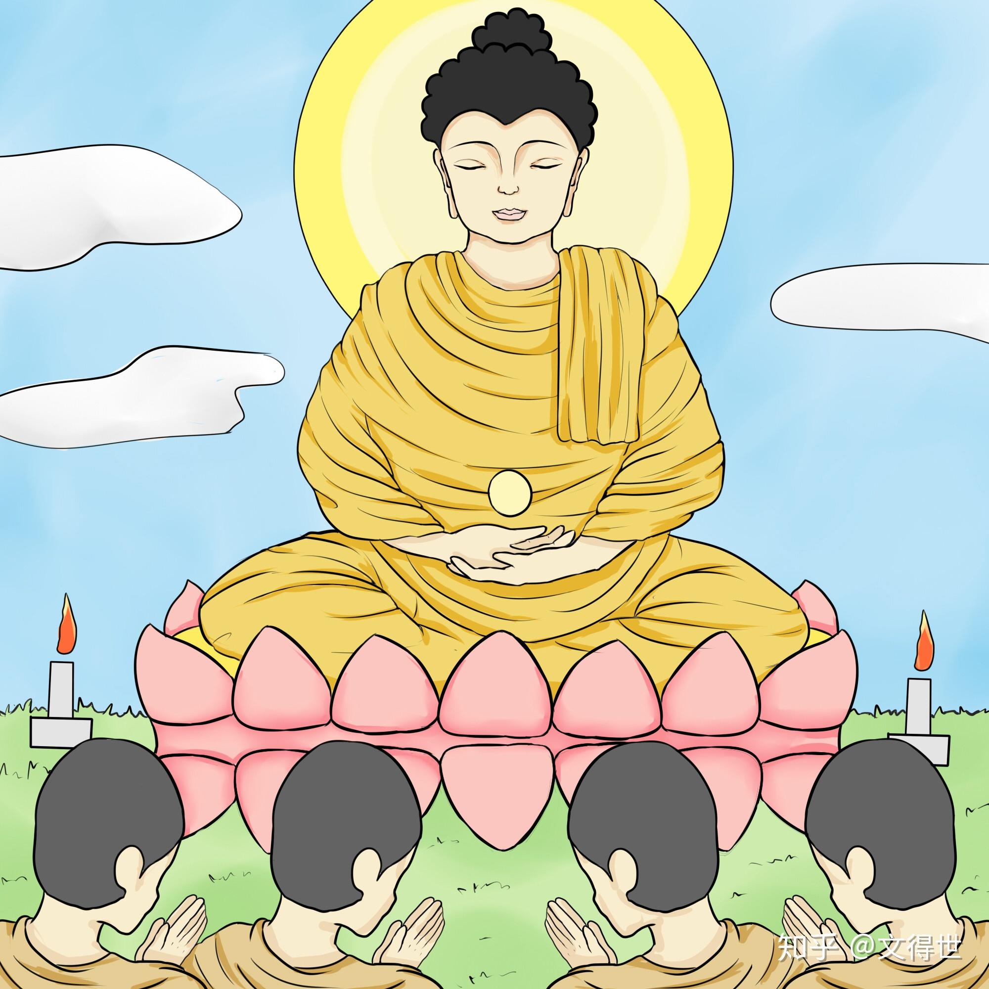 他向佛陀顶礼,请求跟随佛陀出家修行.