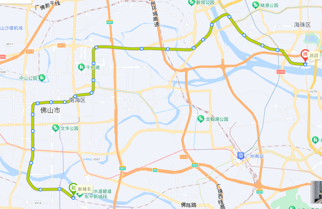 广州地铁7号线西延段联通广佛两地的地铁线路全长14公里共设8座车站