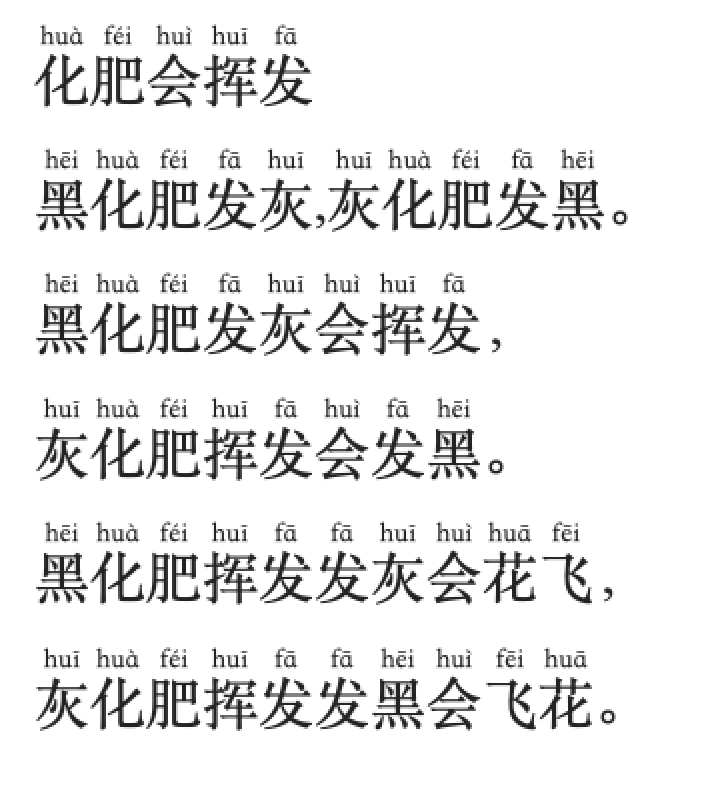 多音字绕口令汉语图片