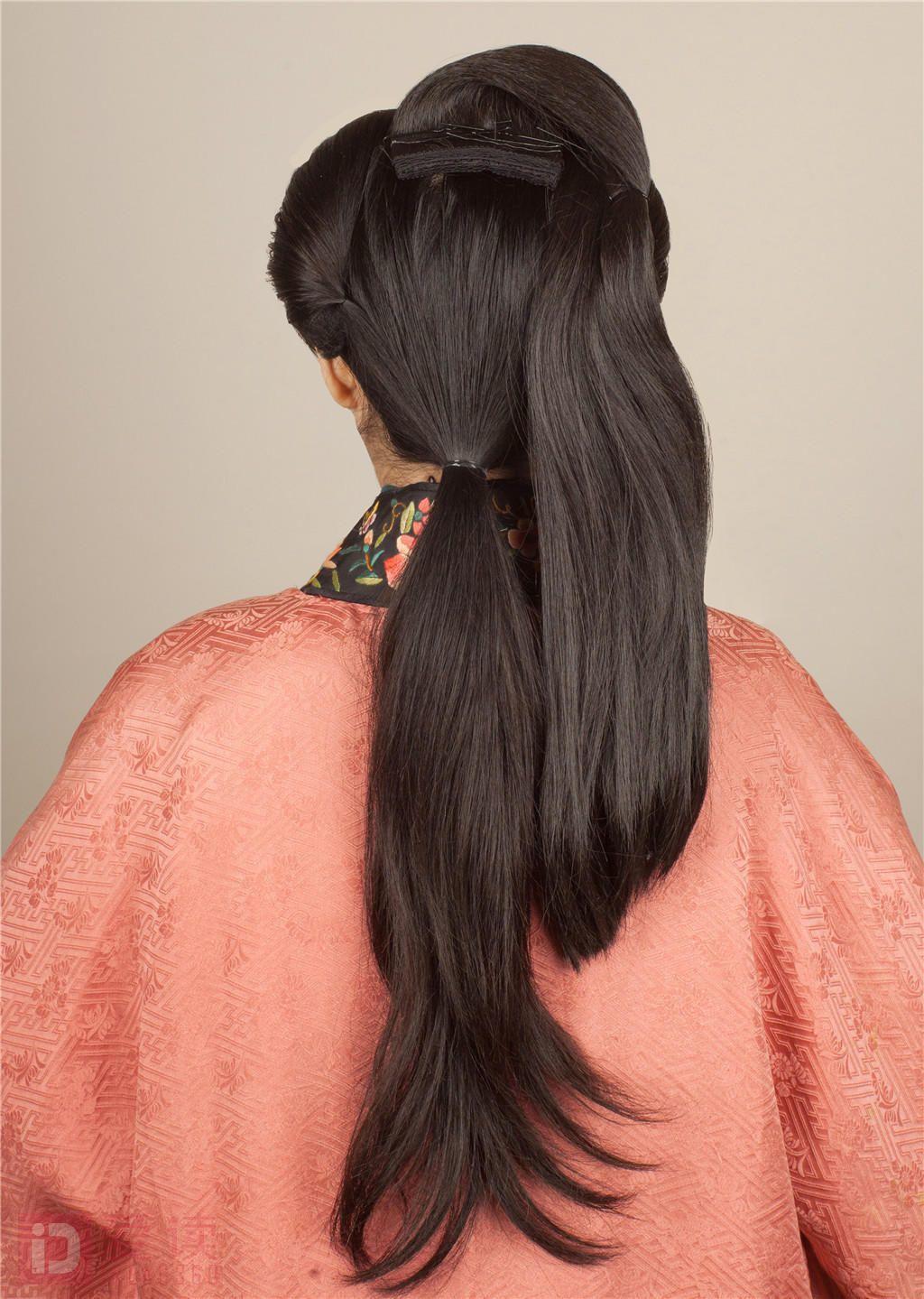 1:将头发用尖尾梳梳顺,然后分为前发区和后发区两个区,接着再将前发区