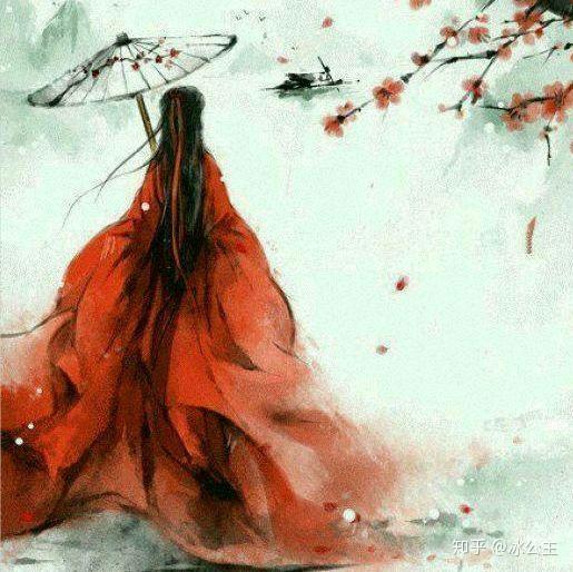 有没有古风红衣背影壁纸?