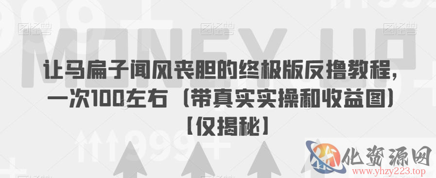 让马扁子闻风丧胆的终极版反撸教程，一次100左右（带真实实操和收益图）【仅揭秘】