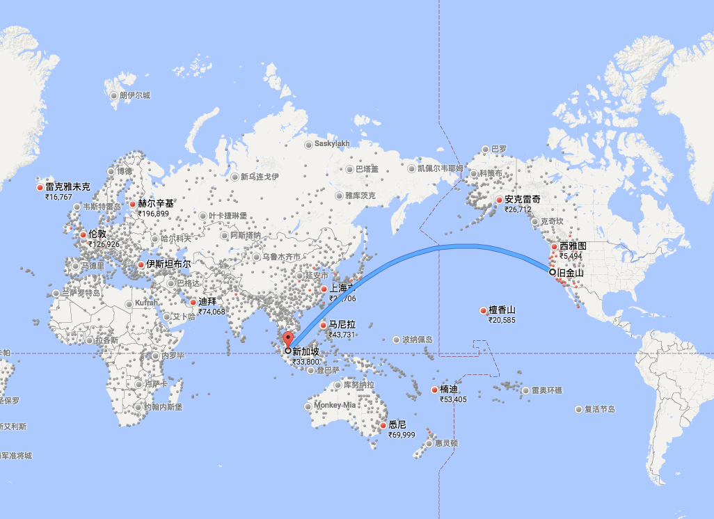 世界上距离最远的直飞航线TOP20,中美上榜了