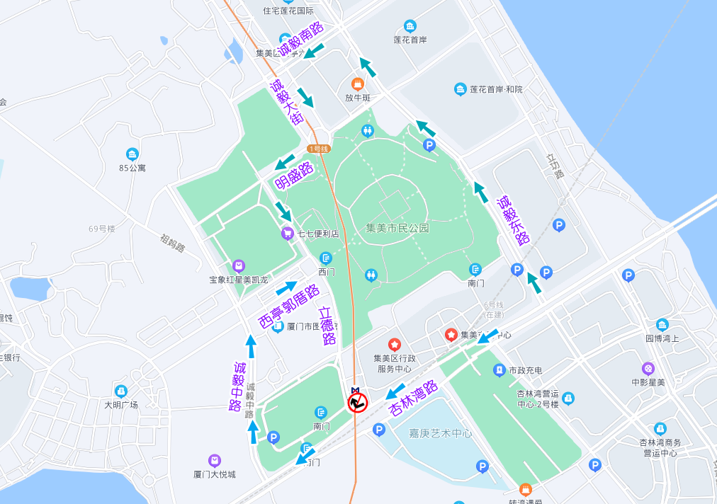 2022年厦门集美区杏林湾路禁止右转至年底