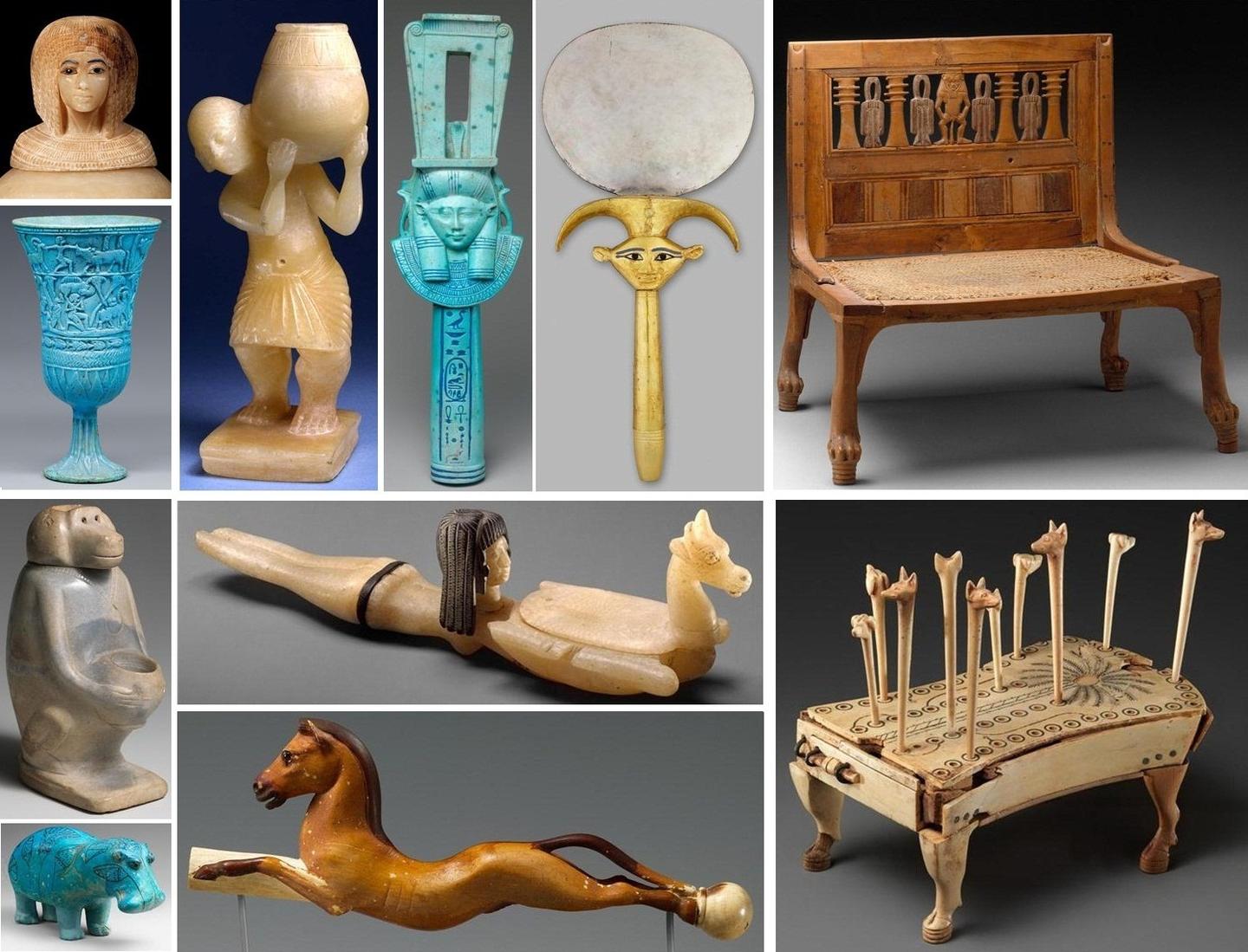 埃及藏品纽约大都会艺术博物馆4各种器物乐器化妆品造型奇巧180幅大图