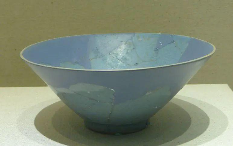 中国古美術 清時代霁蓝釉茶碗 XG3-2