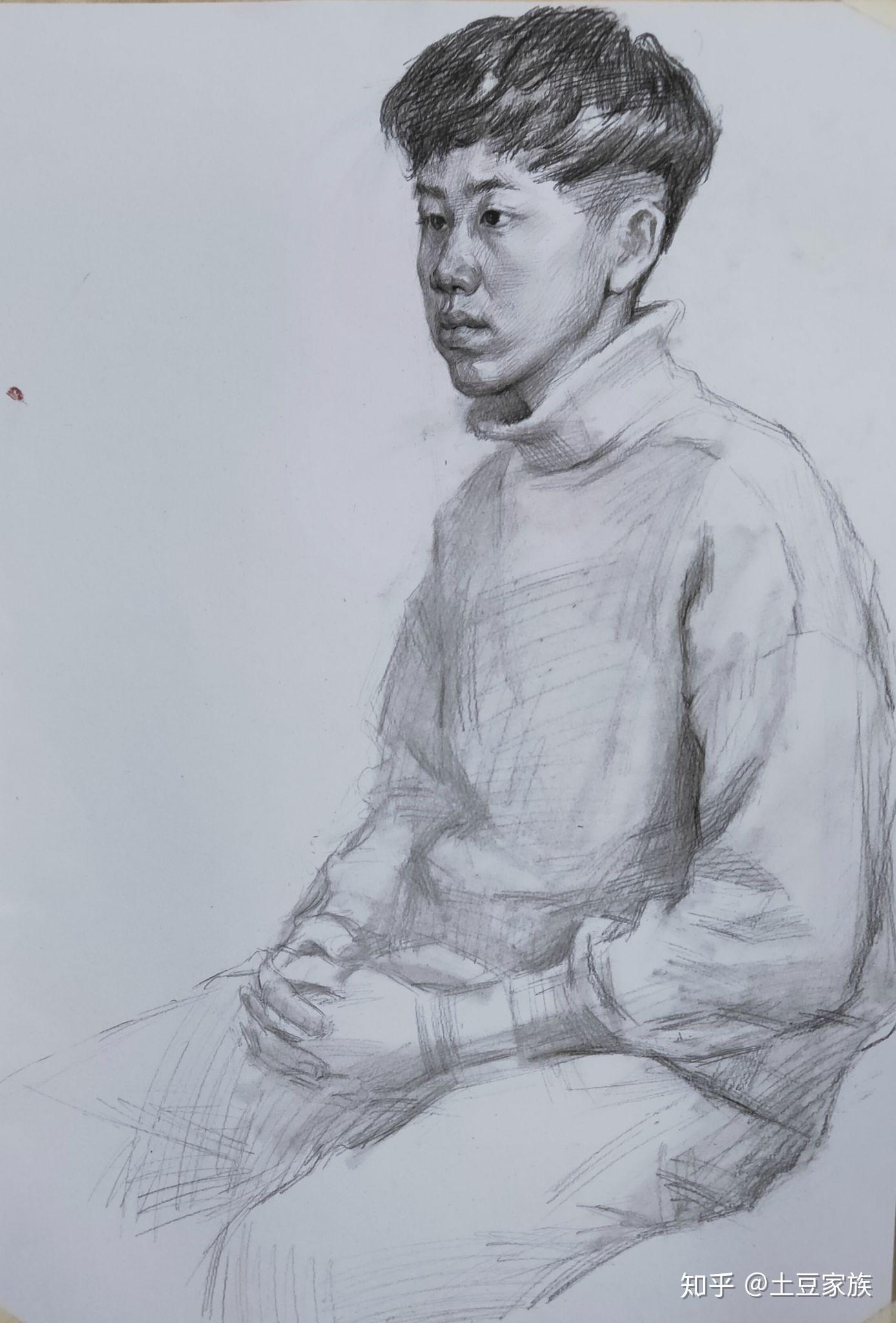 震惊发现央美大佬的半身带手作品步骤图