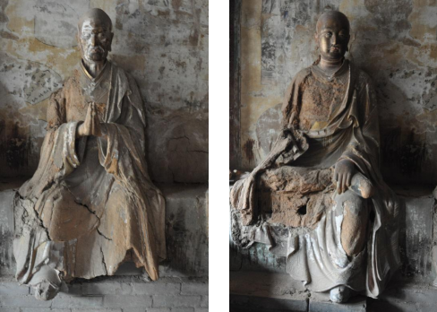 寺内罗汉堂内有十八罗汉雕像,造型优美,艺术价值极高,但年代久远,雕像