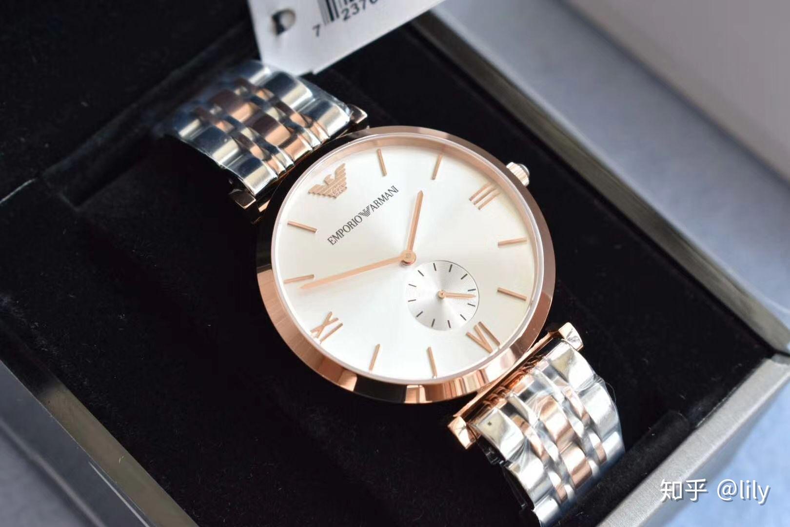 armani 阿玛尼百搭款钢带男士手表型号ar1677间金钢带石英表