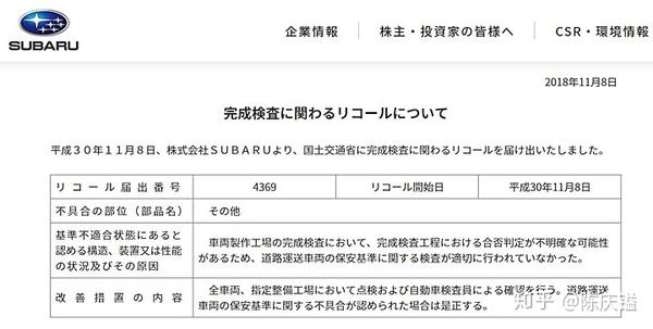 品检瑕疵影响 斯巴鲁退出日本风云车评选 日系神话开始动摇 知乎