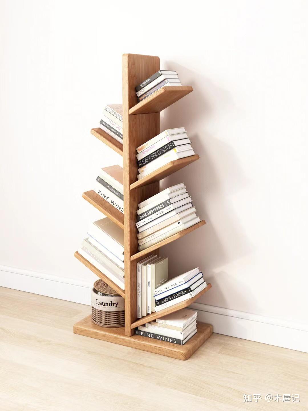 别致的树形样式落地书架,摆在客厅或书房都好搭