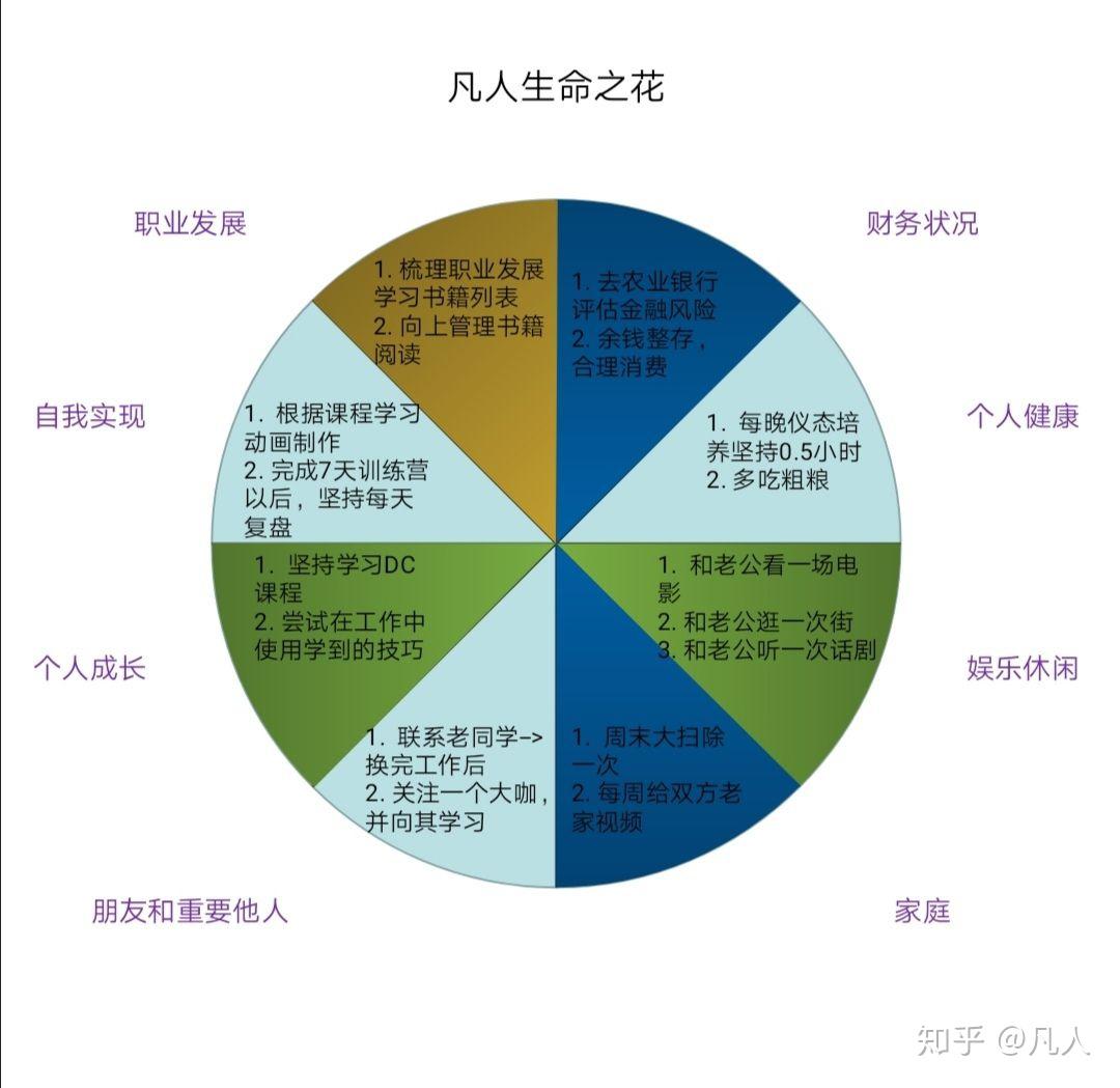 最近再职业生涯规划种,收到一个生命之花的模板,据说每个月规划一朵花