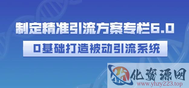 制定精准引流方案专栏6.0，0基础打造被动引流系统