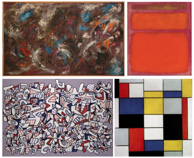 例如杜尚的《泉》,蒙德里安的《红黄蓝构成》,罗斯科的《橙,红,黄》