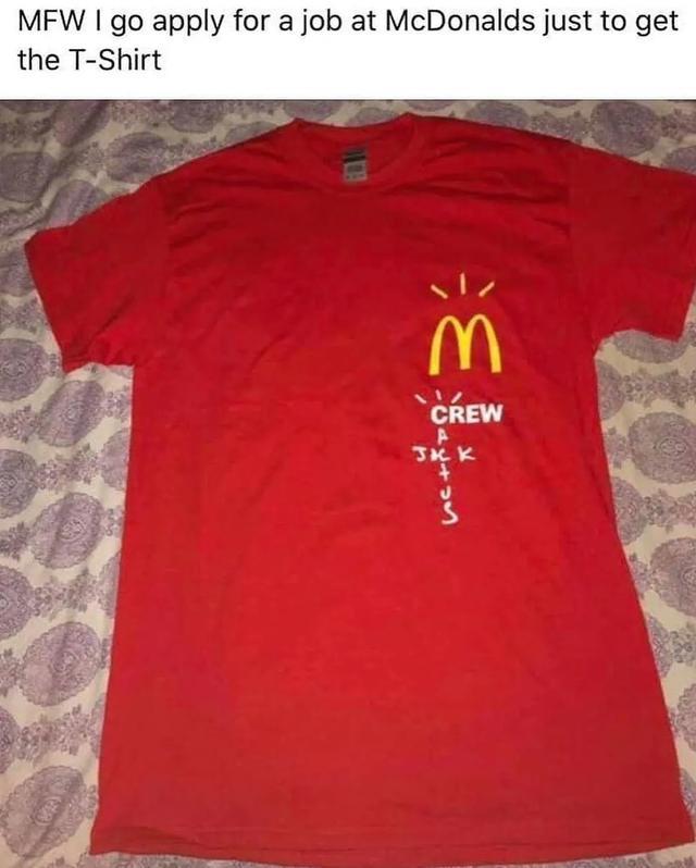 travisscottx麦当劳短袖炒到4000套餐价格翻7倍稳稳地智商税