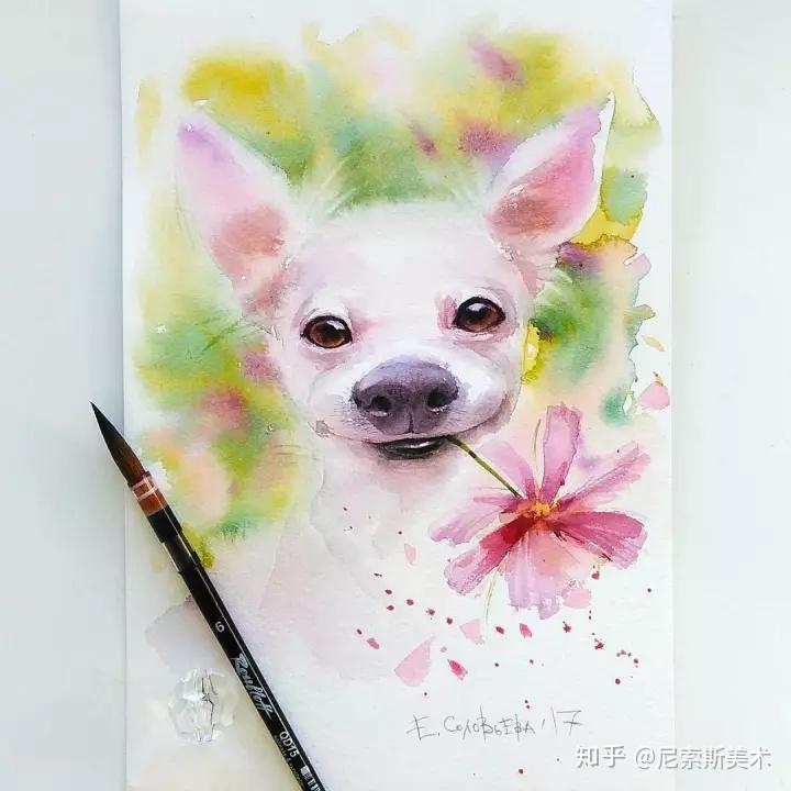 临摹关注"尼索斯美术"微信公众号学习更多的水彩画课程和儿童教育心理