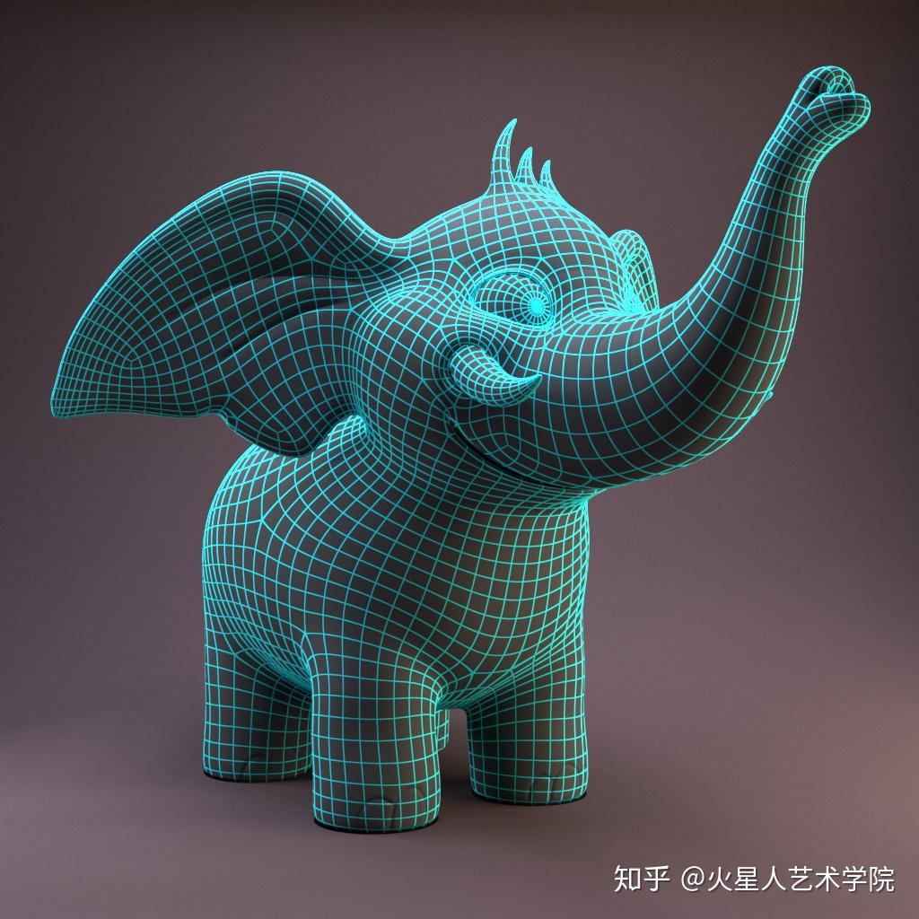 看我用3d建模做出来的小飞象诶翅膀呢3d设计c4d建模3d设计培训