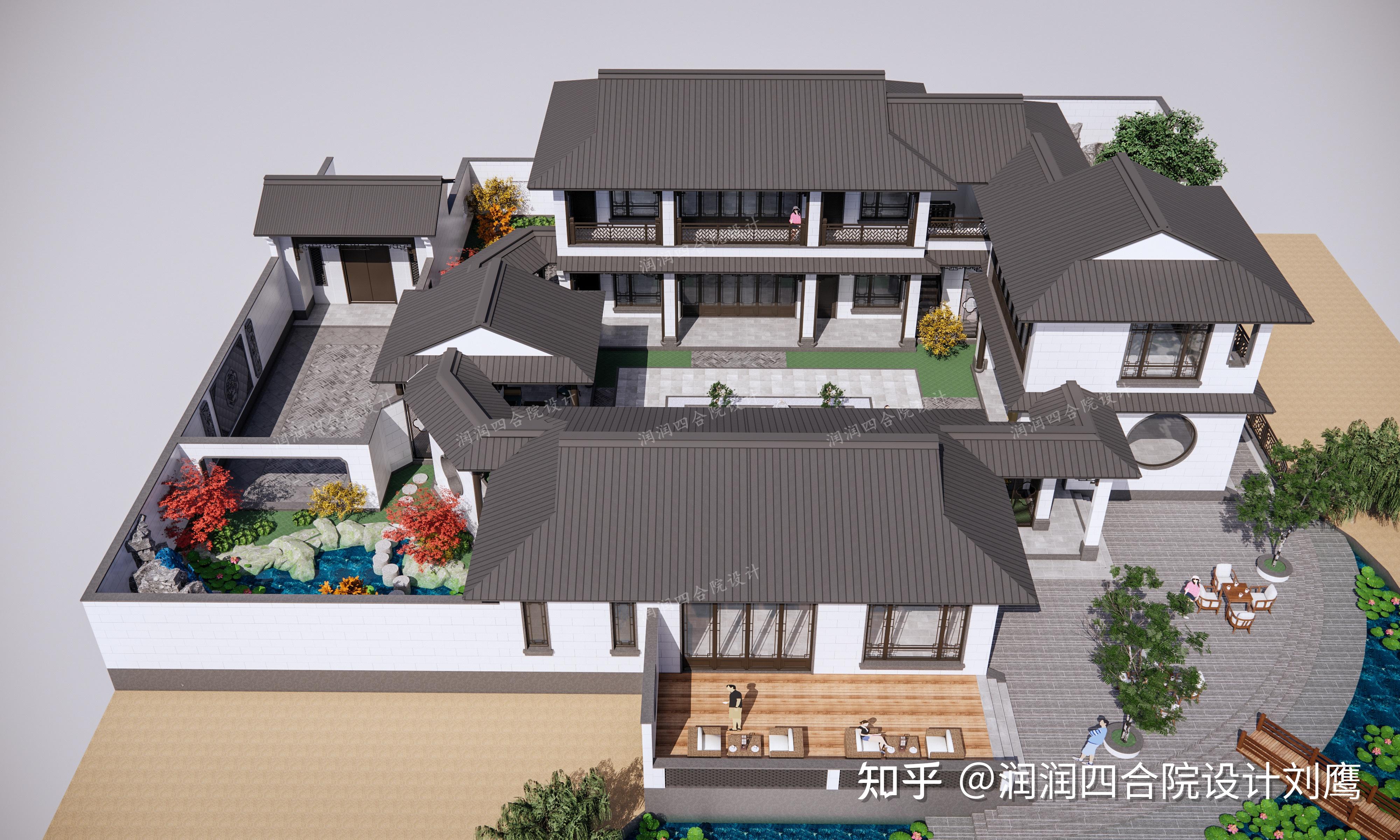 360度景观别墅，多进式现代中式合院——润润四合院设计刘鹰 - 知乎