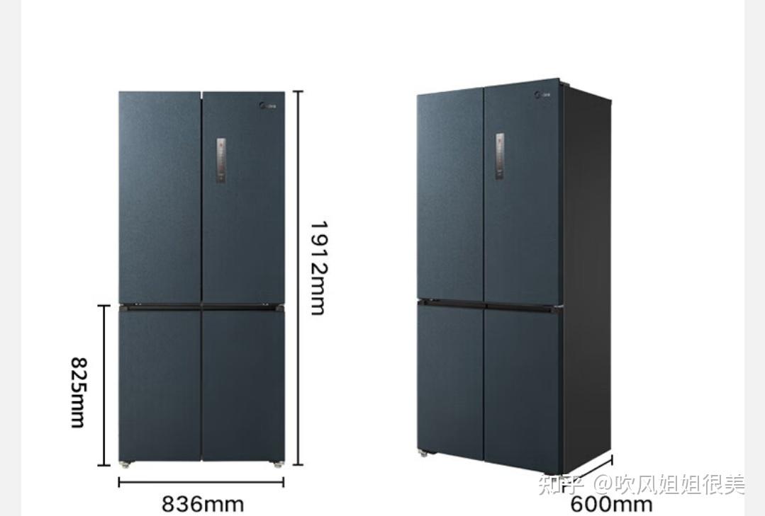 尺寸:深600mm寬836mm高1912mm面板材質:pcm彩塗板美的超薄嵌入式冰箱