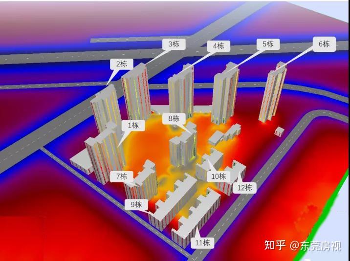 01 噪音分析—1-6栋北向都吵