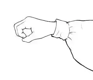 鹿角五指张开,虎口撑圆,第一,二指关节弯曲内扣.