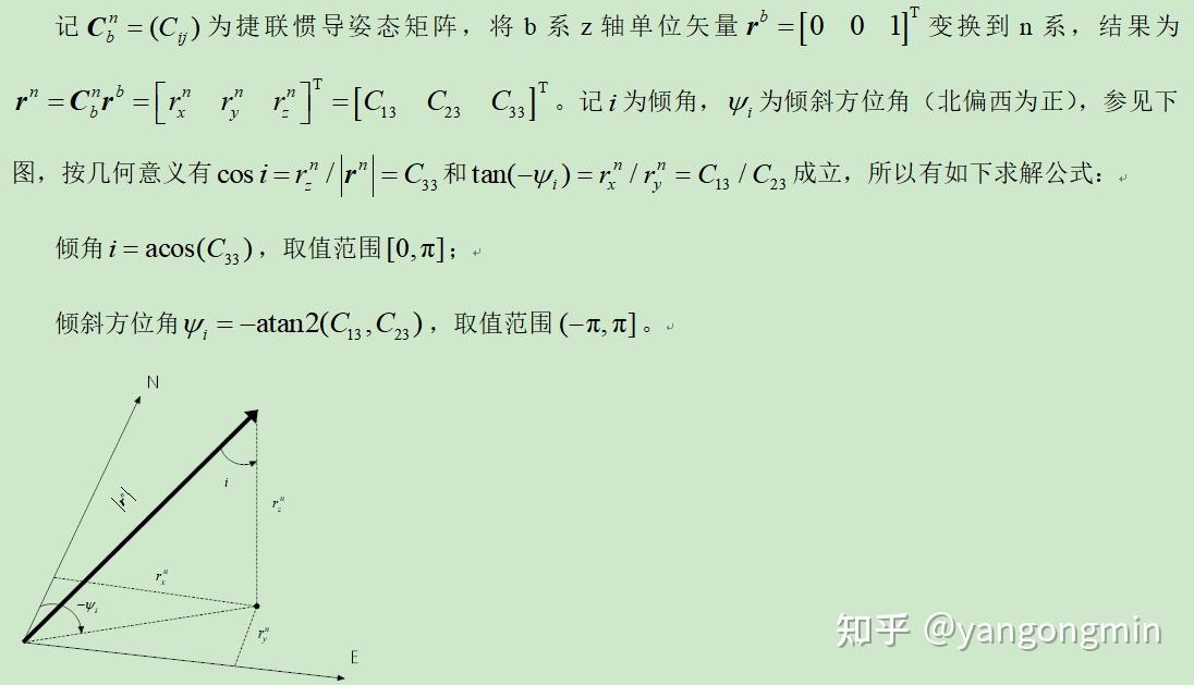由惯导求解倾角与倾斜方位角 - 知乎