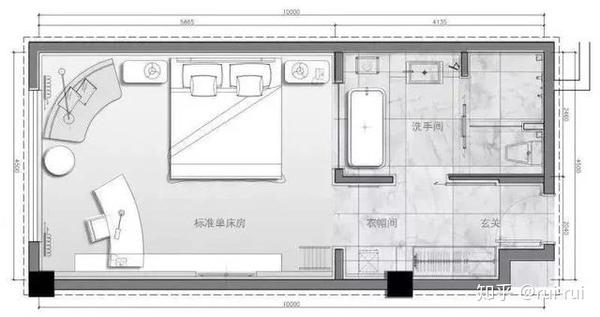 酒店客房平面设计方案解析,你要的功能全部有 - 知乎
