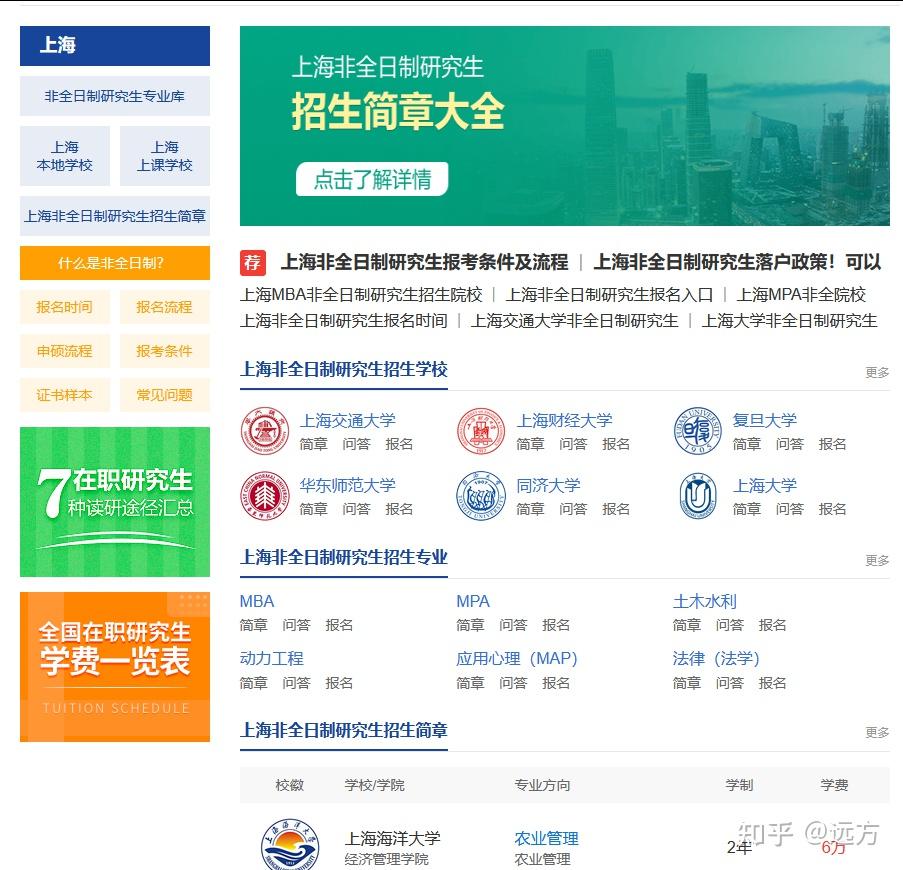 2026年上海非全日制研究生信息合集! - 知乎