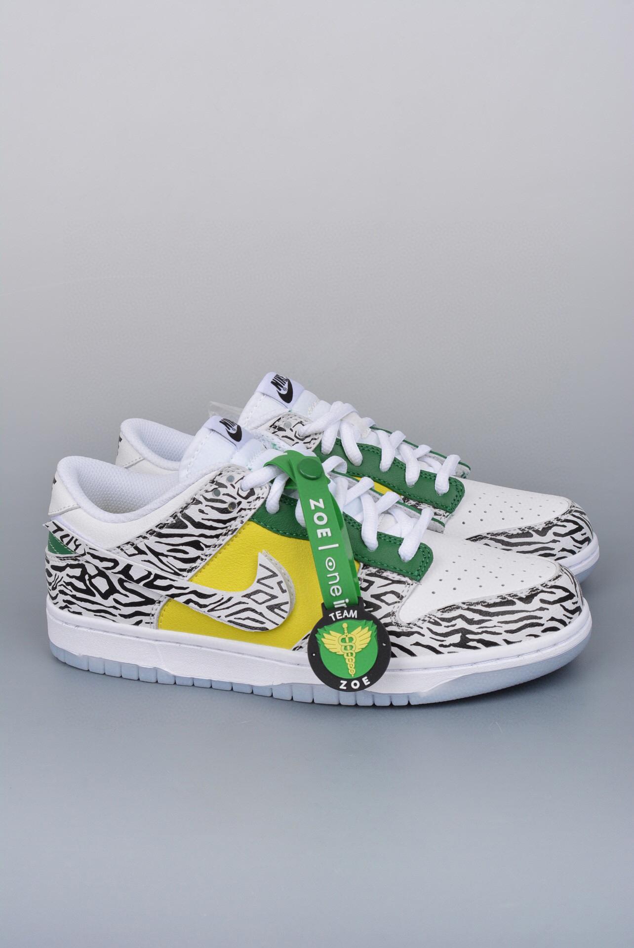 耐克黄绿斑马纹 nike dunk low doernbecher 俄勒冈鸭子低帮板鞋