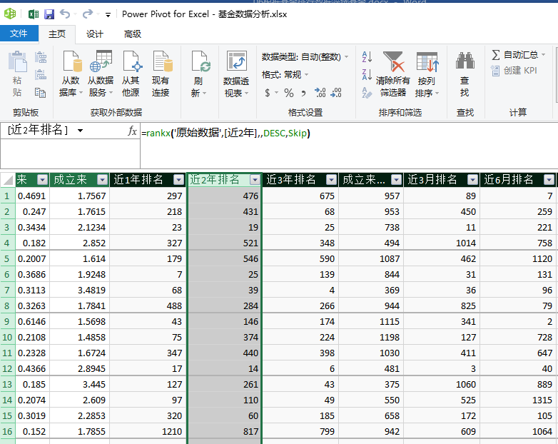 excel自动更新筛选基金简单发指