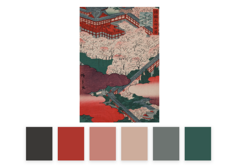 如何配色全网最全的配色风格色卡参考中国风莫兰迪穆夏宫崎骏浮世绘