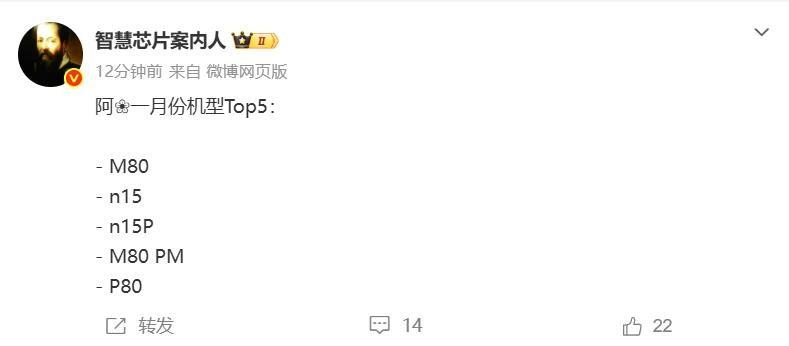 华为手机1月销量TOP5，mate80和nova15前二，不会选就跟着买