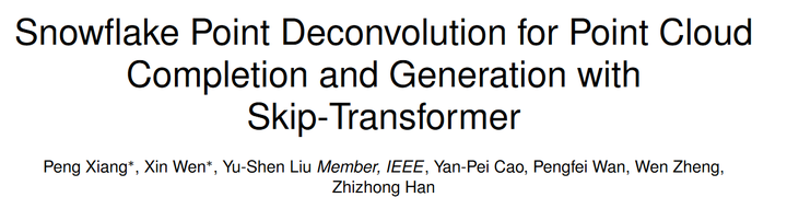 Snowflake Point Deconvolution for Point Cloud Completion and Generation ...