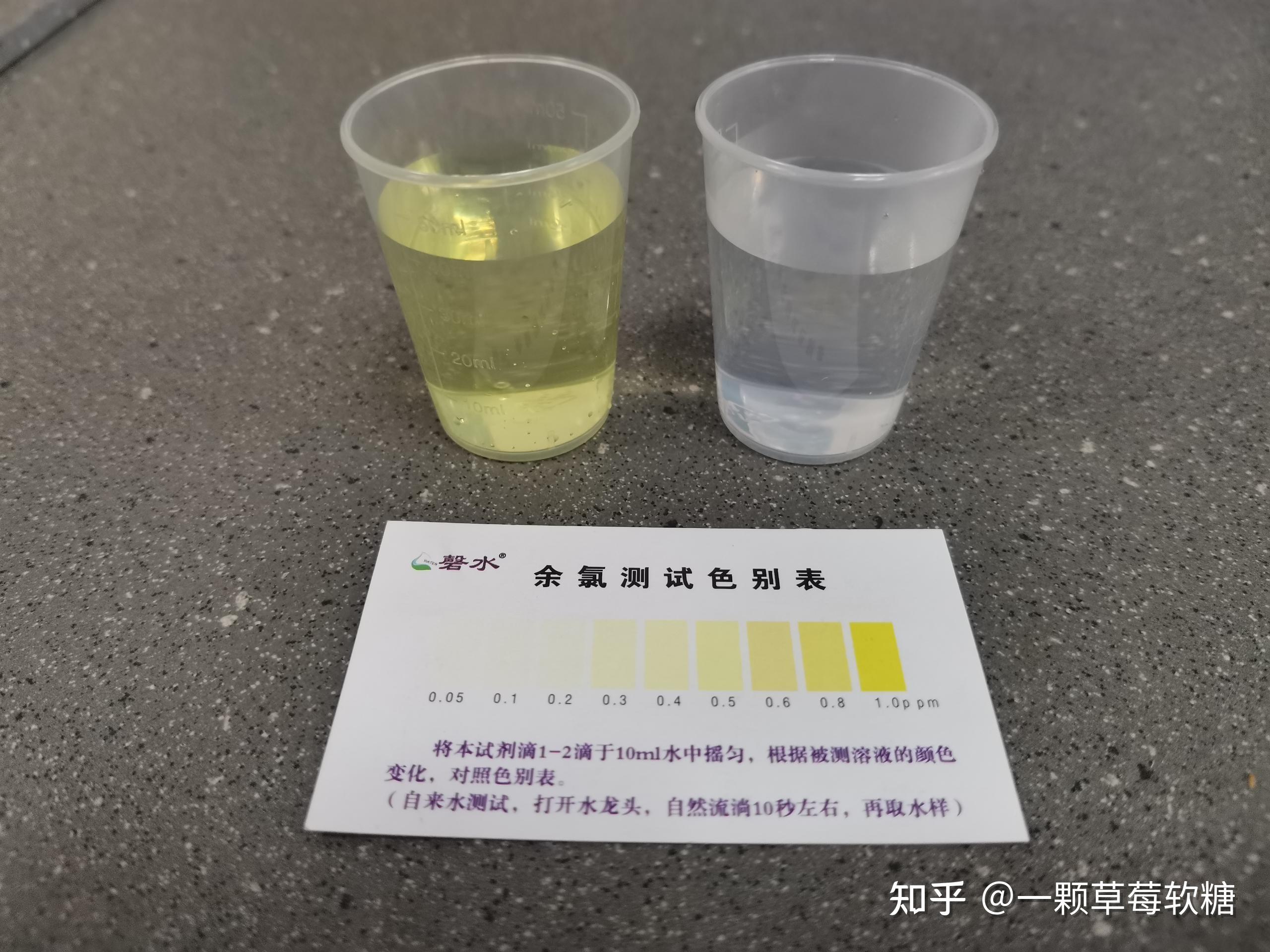 所以大家千万别喝自来水,这杯自来水的余氯指数严重超标,如果长期饮用